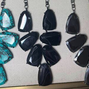 Kendra Scott Harlow - Black Banded Agate - Gunmetal